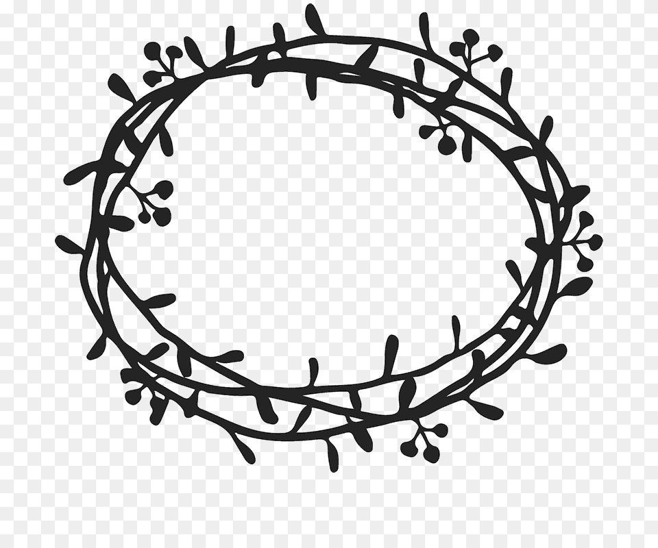 Wreath With Leaves Rubber Stamp Border Circular Stamps Stamptopia, Oval Free Transparent Png