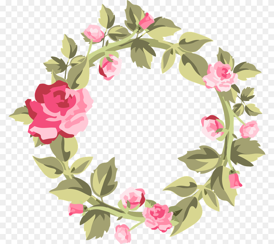 Wreaths Floral Shabby Floral Tags, Rose, Flower, Plant, Art Png Image