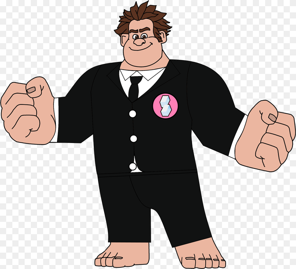 Wreck It Ralph In A Night Out Suit, Person, Hand, Formal Wear, Clothing Free Png Download