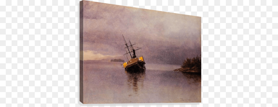 Wreck Of The Ancon In Loring Bay Alaska Canvas Print Poster Albert Bierstadt Shipwreck In Loring Bay Alaska, Sailboat, Boat, Vehicle, Transportation Free Png Download
