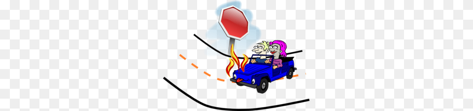Wrecked Car Fire Clip Art, Sign, Symbol, Road Sign, Pickup Truck Png Image