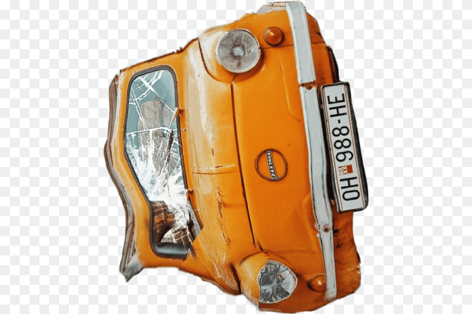Wrecked Car Vehicle Automobile Wreckedcar Van, Transportation, Headlight, Ammunition, Grenade Free Png Download