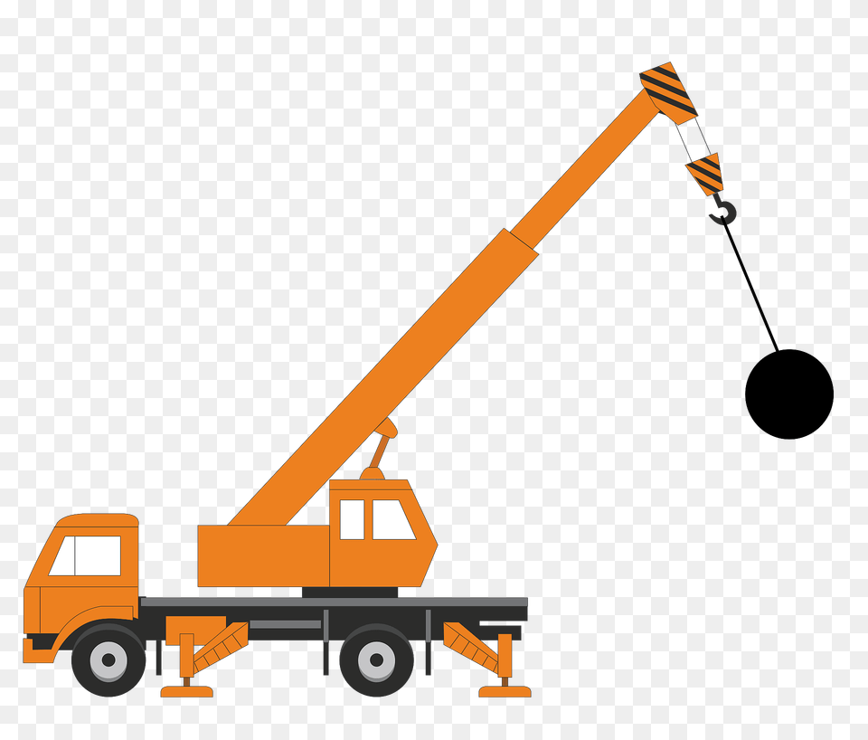 Wrecking Ball Crane Clipart, Construction, Construction Crane, Bulldozer, Machine Free Png
