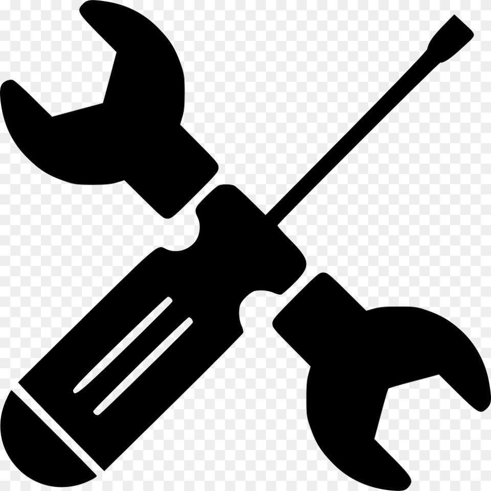 Wrench And Screw Driver Icona Chiave Inglese, Stencil, Device, Grass, Lawn Free Png