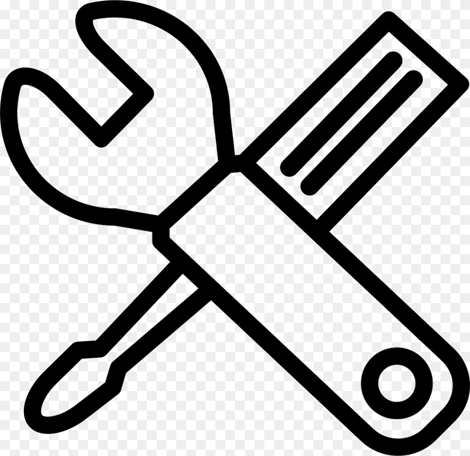 Wrench And Screwdriver Crossed Cacciavite E Chiave Inglese, Cutlery, Fork Png Image