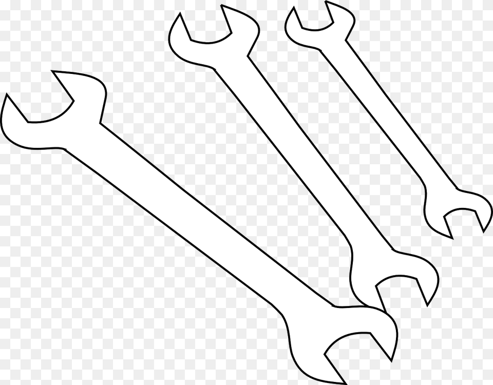 Wrench Hardware Outline Tools Work Craft Mechanic Kunci Pas, Electronics Free Png