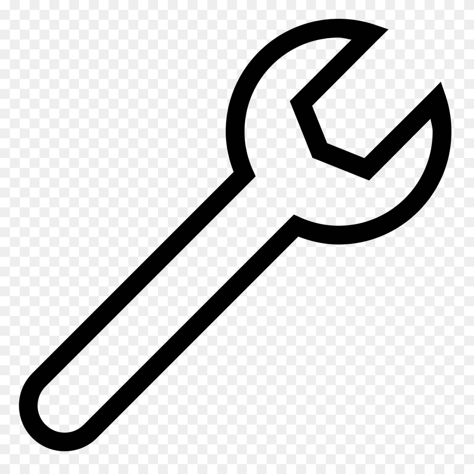 Wrench Icon, Gray Free Png