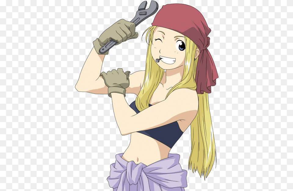 Wrench Wench Tv Tropes Winry Rockbell, Book, Publication, Comics, Adult Png