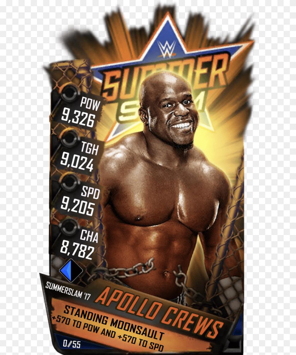 Wrestlemania Supercard Apollocrews R10 Summerslam Supercard Wwe Supercard Finn Balor, Advertisement, Poster, Adult, Person Free Png Download