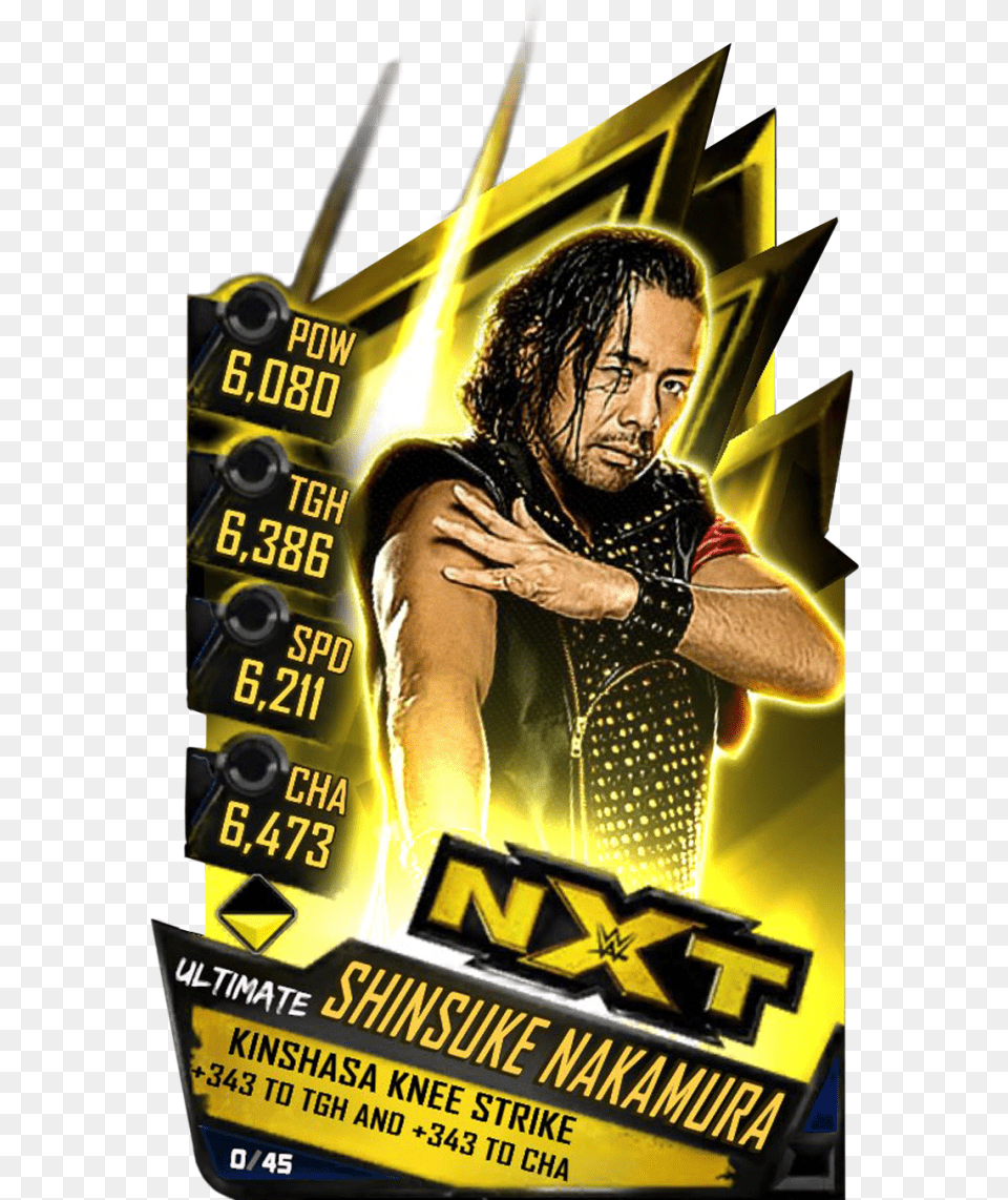 Wrestlemania Supercard Shinsukenakamura R10 Summerslam Wwe Supercard Shinsuke Nakamura, Advertisement, Poster, Adult, Male Png Image