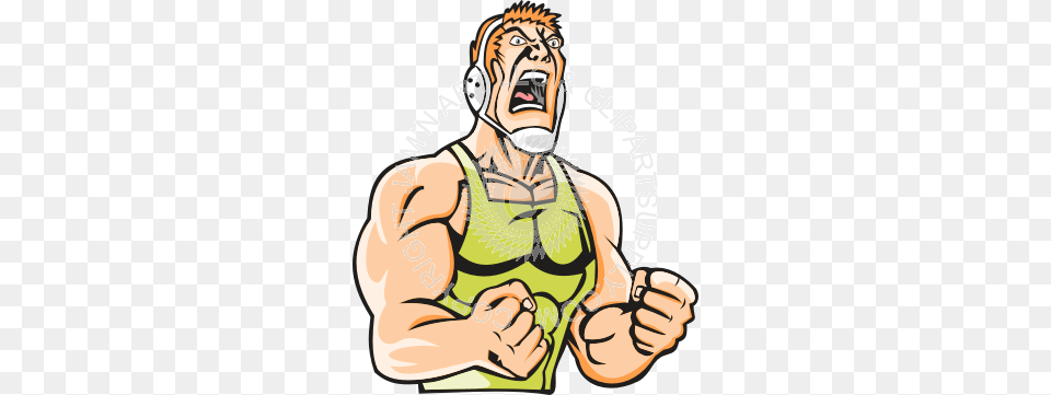 Wrestler Yelling Color, Person, Hand, Finger, Body Part Free Png