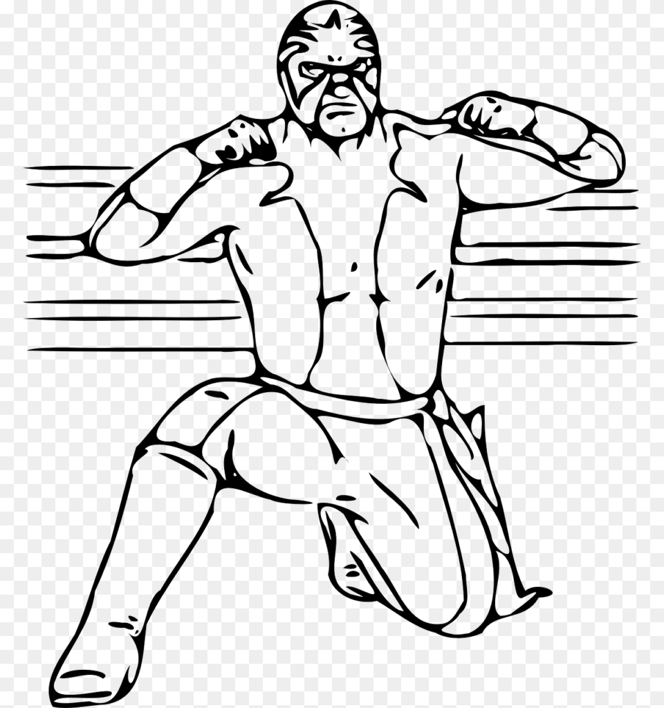 Wrestlers Clipart, Gray Png Image