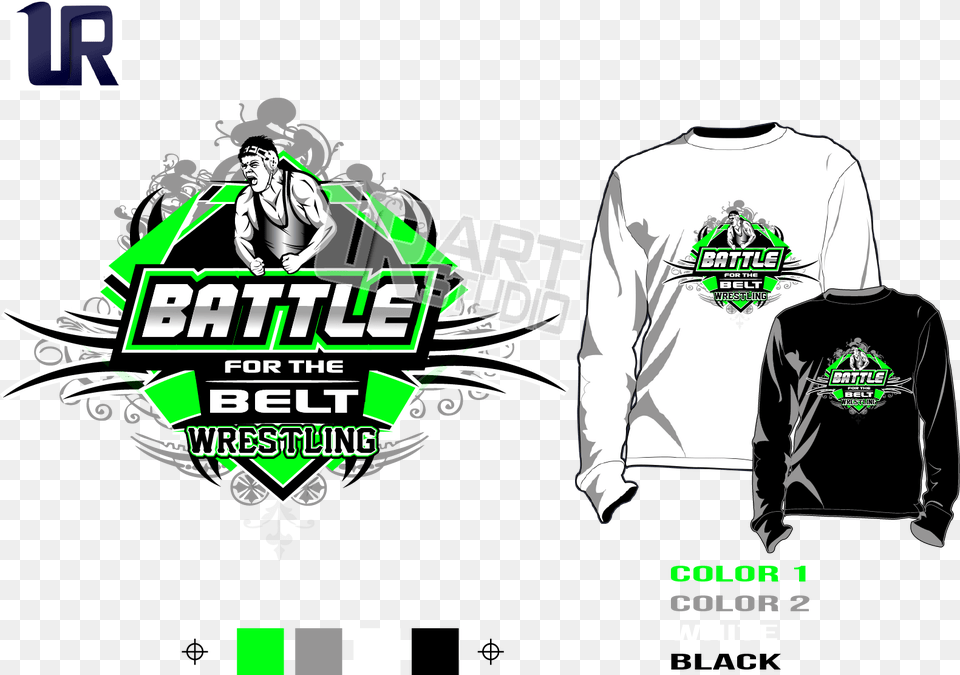 Wrestling Battle For The Belt Tshirt Vector Design Hardcore T Shirt Design, Clothing, Sleeve, Long Sleeve, T-shirt Free Png Download