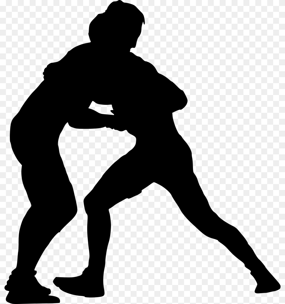 Wrestling Image Wrestling Silhouette, Gray Free Png Download