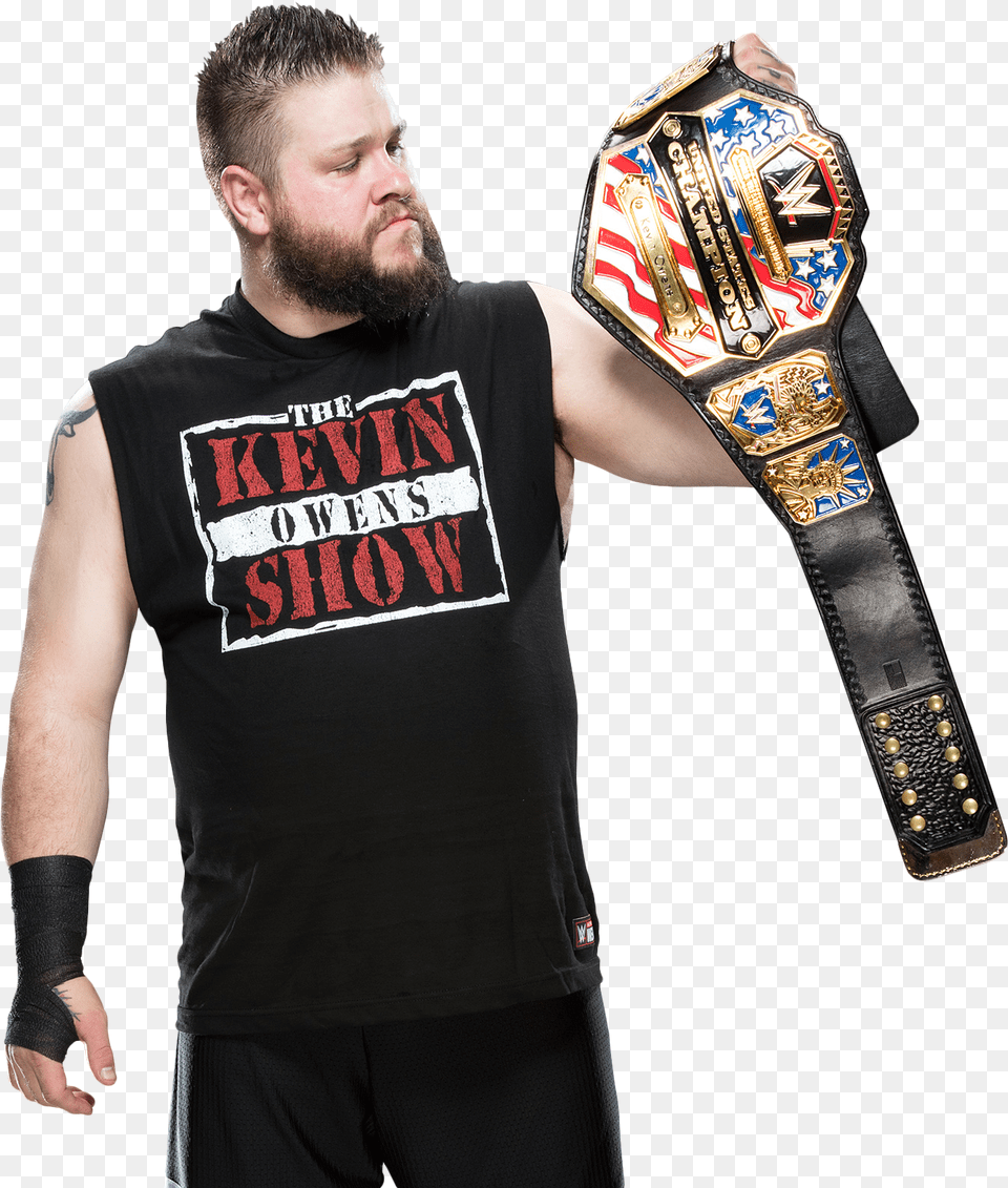 Wrestling Renders And Backgrounds Kevin Owens United States Champion, T-shirt, Clothing, Adult, Person Png Image