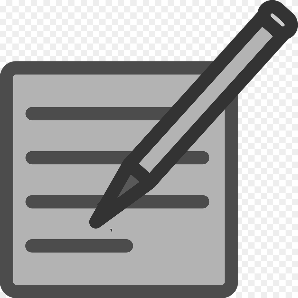 Write Author Pencil Pen Draft Paper Note Edit Clip Art Png