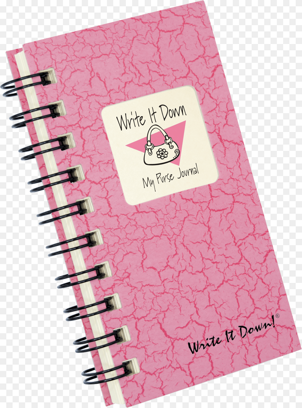 Write It Down My Purse Journal Pink Journal, Diary, Page, Spiral, Text Free Png