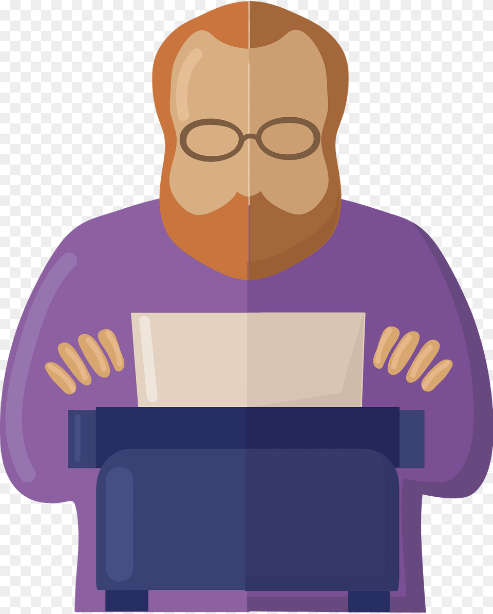 Writer Clipart, Person, Reading, Accessories, Face Free Png