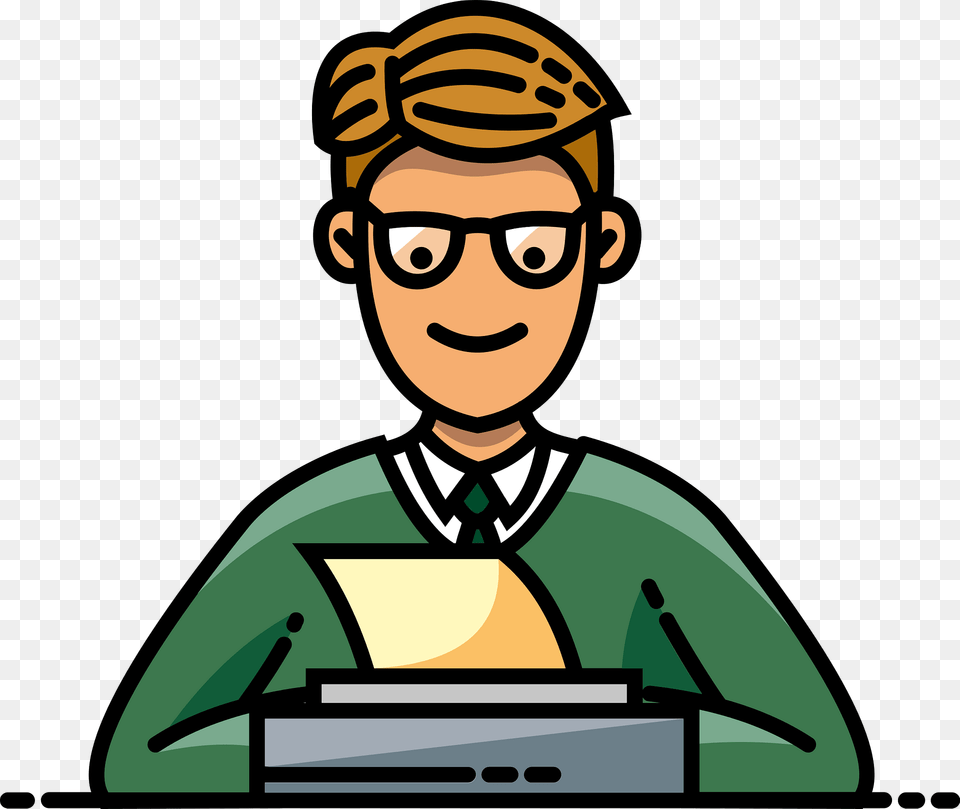 Writer Clipart, Reading, Person, Head, Face Png Image