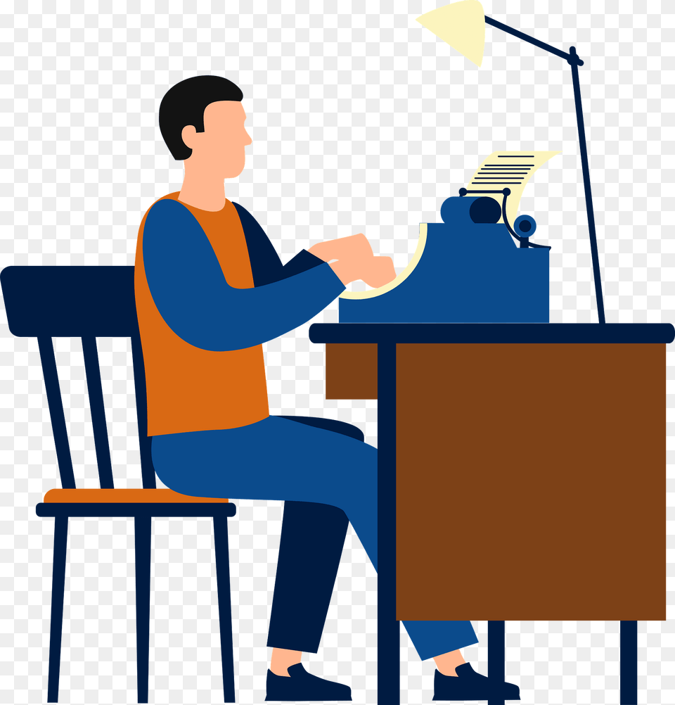 Writer Clipart, Table, Desk, Furniture, Sitting Png