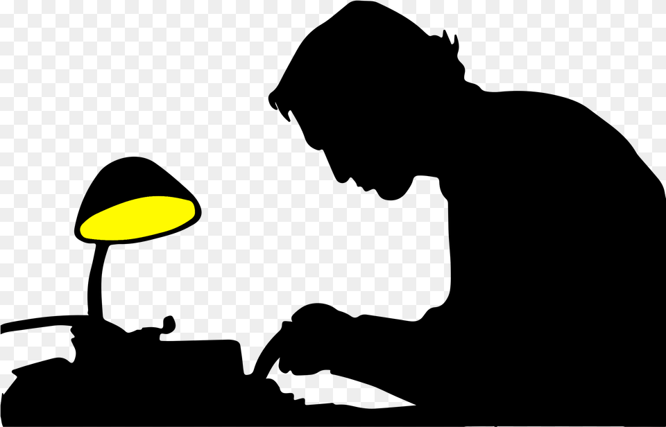 Writer Silhouette With No Writer Silhouette, Lighting, Astronomy, Moon, Nature Free Png