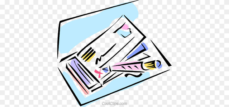 Writing A Check Royalty Vector Clip Art Illustration, Cutlery, Fork Free Png