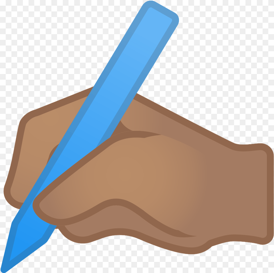 Writing Hand Medium Skin Tone Icon Emoji Escribiendo, Pen Free Png Download