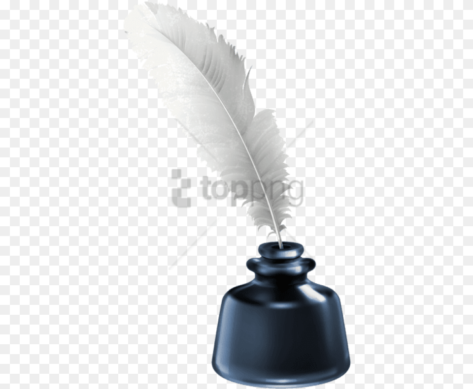 Writing Instrument Accessory Ink Pot And Quill, Bottle, Ink Bottle, Smoke Pipe Free Png Download
