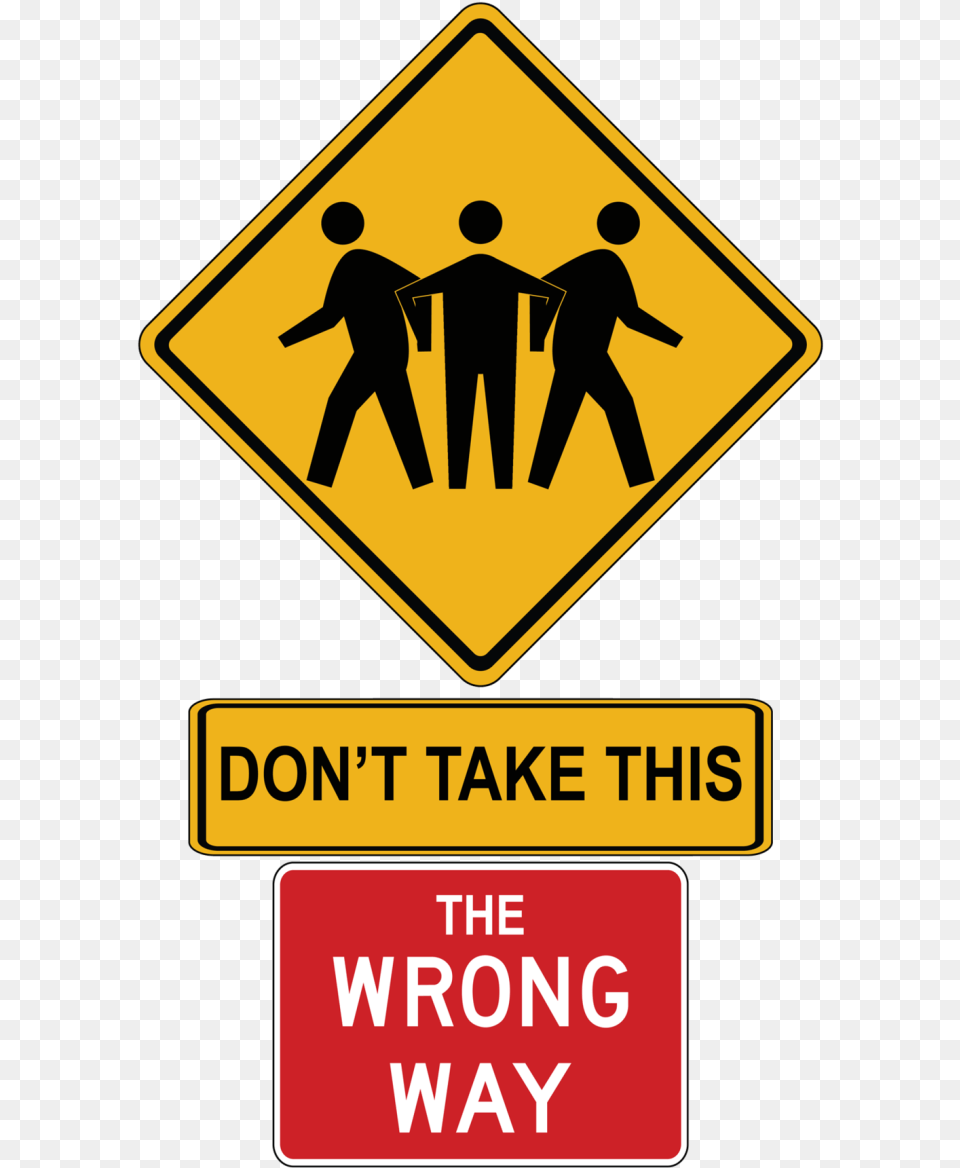 Wrong Way Sign, Symbol, Road Sign, Adult, Male Free Transparent Png