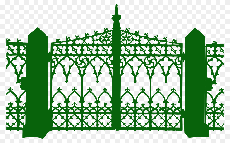 Wrought Iron Gate Silhouette, Fence Free Png Download