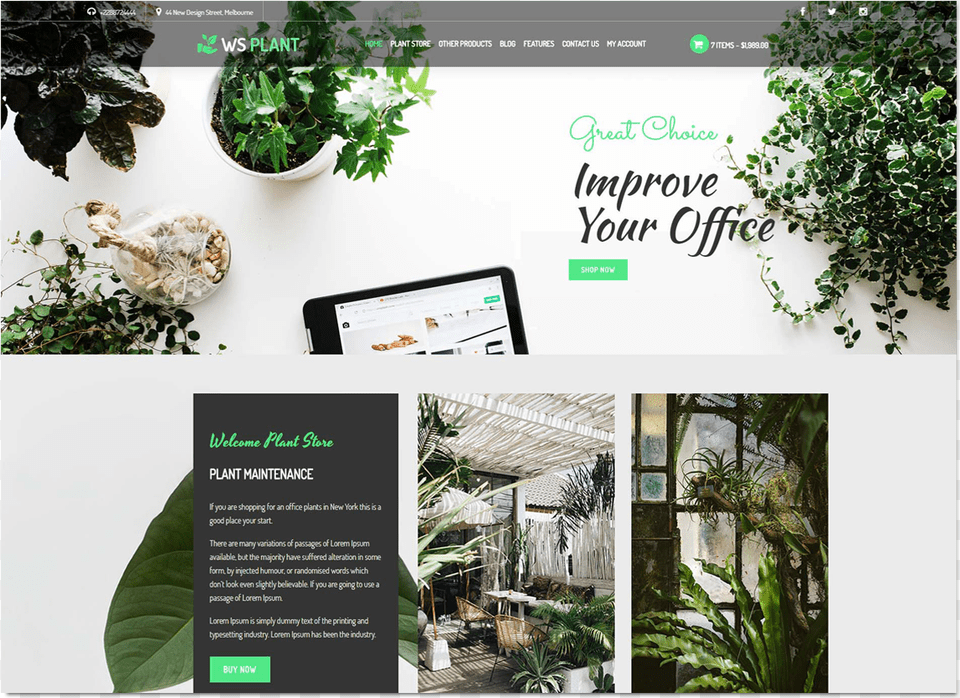 Ws Plant Is A Modern And Responsive Woocommerce Wordpress Wordpress Garden, Advertisement, Potted Plant, Leaf, Herbs Png