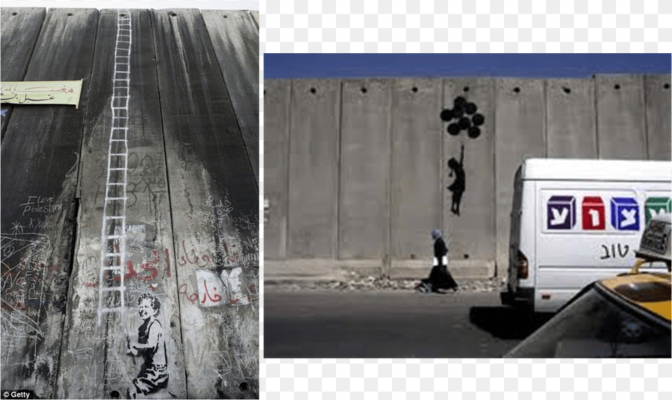 Wsr B Banksy Palestine Wall Ladder, Road, City, Urban, Street Free Png