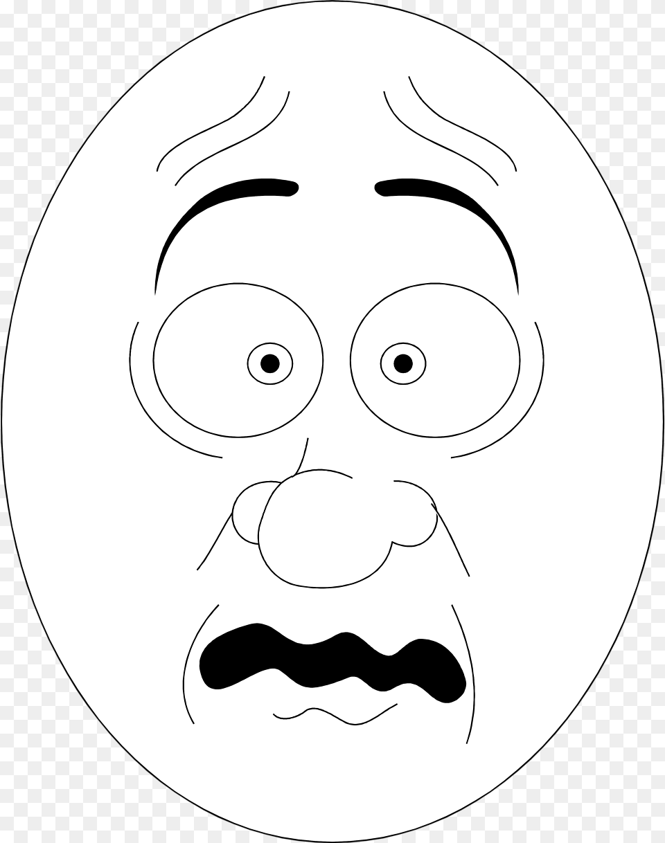 Wtf Afraid Face Clip Art Black And White, Head, Person, Stencil, Photography Png Image