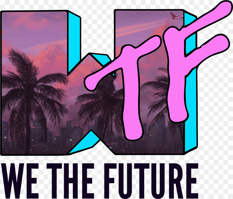 Wtf Network Tee Green Shield Change For Life, Tree, Purple, Plant, Palm Tree Free Transparent Png