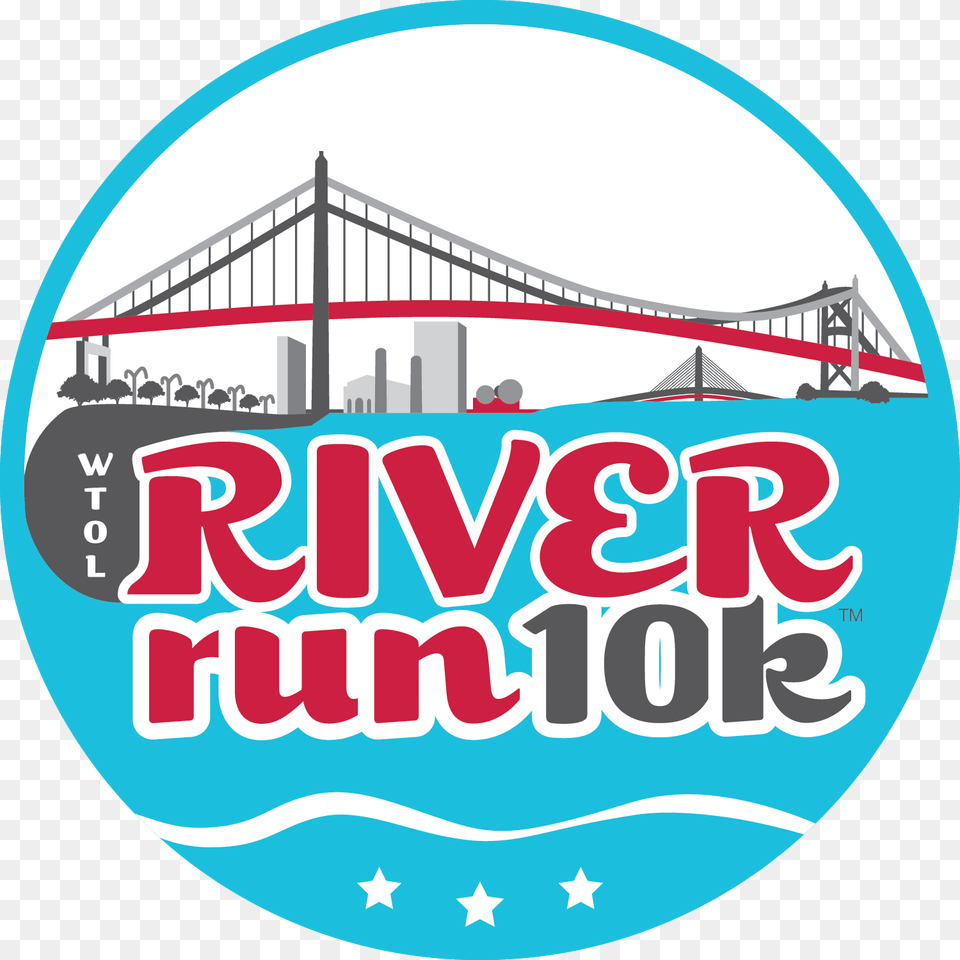 Wtol River Run 10k Downtown Toledo Ohio, Logo, Bridge, Suspension Bridge Free Transparent Png