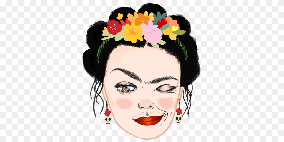 Wuwu People Frida Kahlo Emoji Design On Pantone Canvas Gallery, Head, Portrait, Face, Photography Free Transparent Png