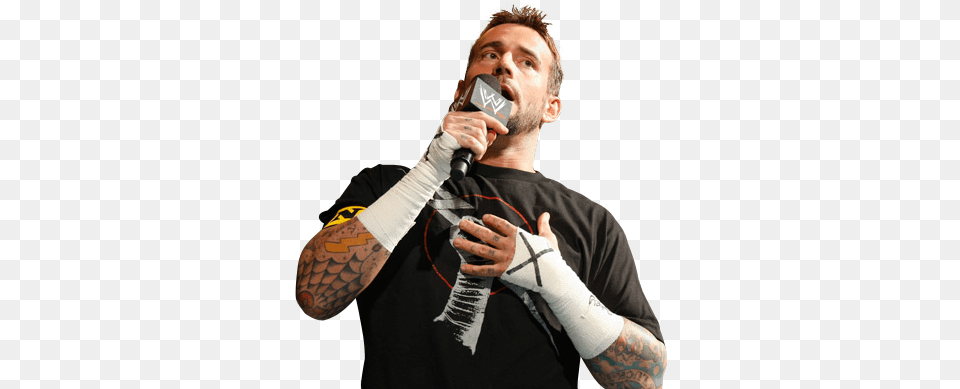 Wwe 10 Storylines Weu0027d Love To See For The Rock Bleacher Cm Punk On Mic Nexus, Tattoo, Electrical Device, Skin, Person Free Transparent Png