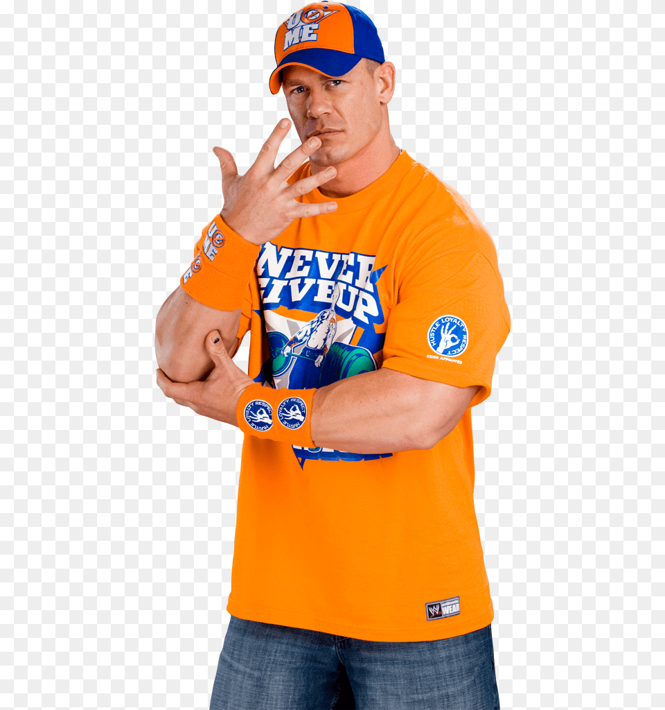 Wwe John Cena New, T-shirt, Person, Hat, Hand Png Image