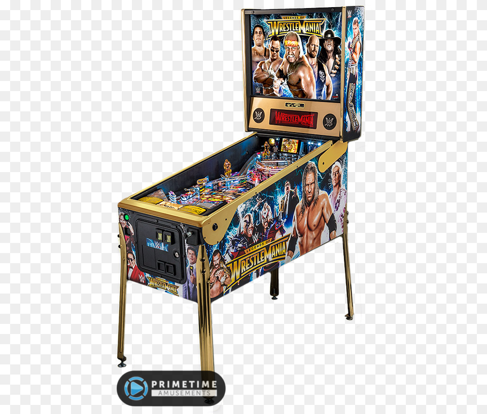 Wwe Legends Of Wrestlemania Pinball Limited Edition Pinball Wwe Limited Edition, Adult, Male, Man, Person Free Png