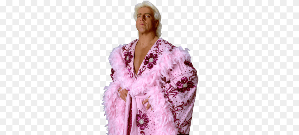 Wwe Ric Flair Mask Officially Licensed Nature Boy Trick Ric Flair Wwe 20x24 Photo Poster Wearing Pink Robe, Fashion, Adult, Female, Person Free Transparent Png