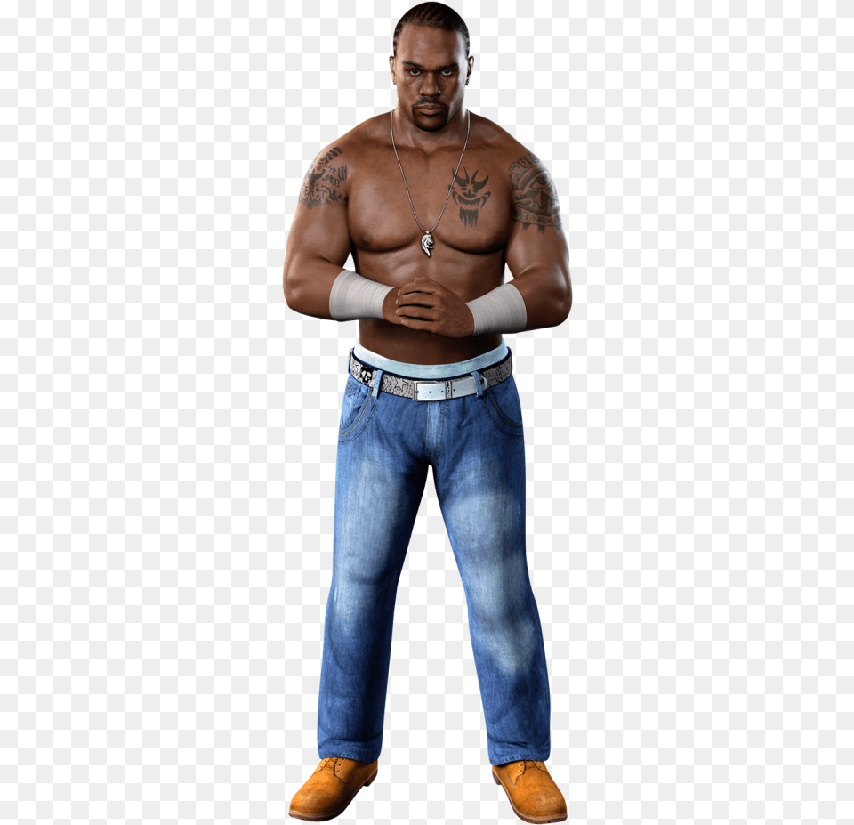 Wwe Smackdown Vs Barechested, Tattoo, Skin, Person, Pants Free Transparent Png