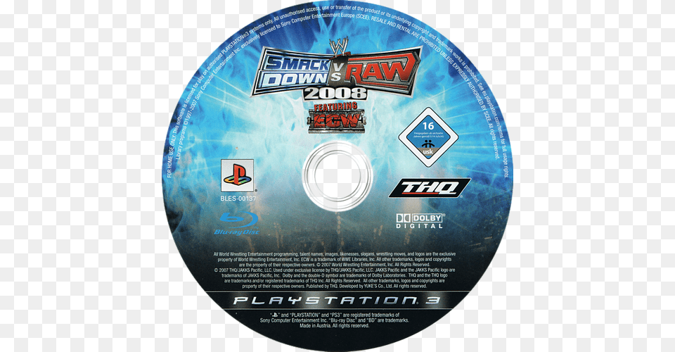 Wwe Smackdown Vs Smackdown Vs Raw 2008 Disc, Disk, Dvd Png Image
