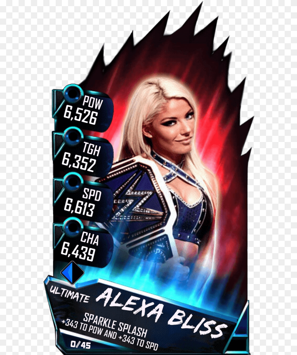 Wwe Supercard Alexa Bliss Cards, Adult, Advertisement, Female, Person Free Png Download