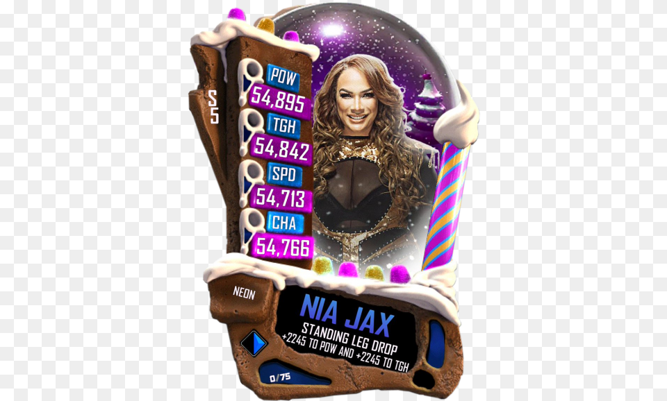 Wwe Supercard Christmas Cards, Adult, Advertisement, Female, Person Free Png Download
