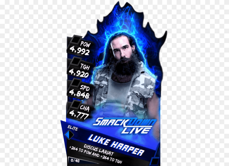 Wwe Supercard Elite Cards, Advertisement, Poster, Adult, Beard Free Transparent Png