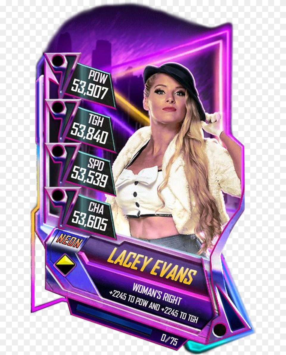 Wwe Supercard Neon Pro, Advertisement, Adult, Person, Woman Free Transparent Png