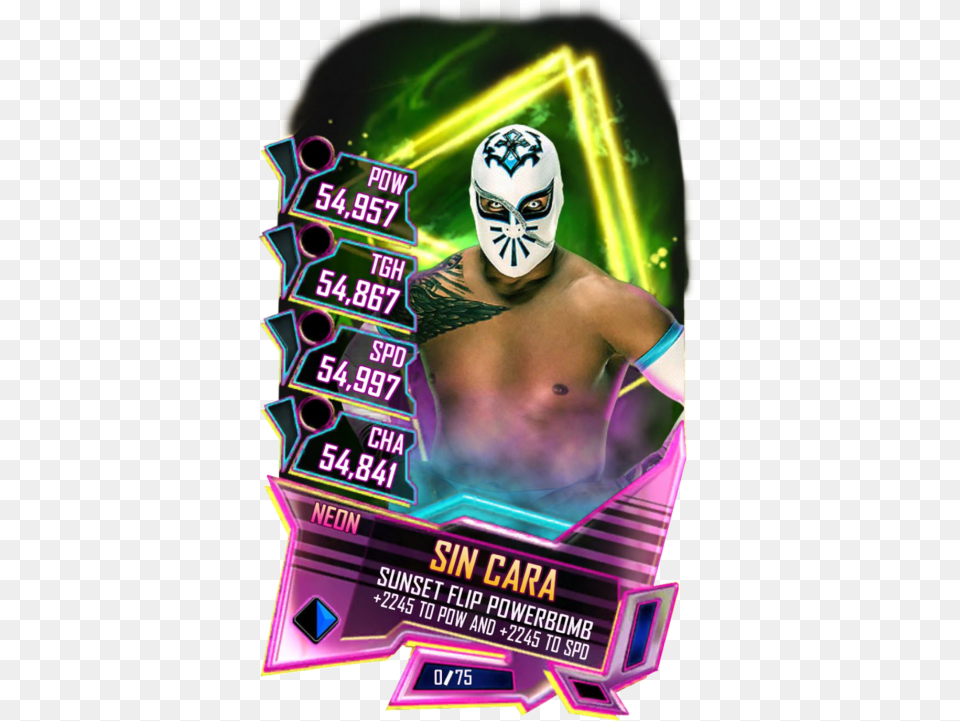 Wwe Supercard Sin Cara, Advertisement, Poster, Adult, Male Free Transparent Png