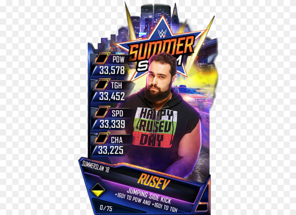 Wwe Supercard Summerslam 18 Cards, Advertisement, Poster, Adult, Male Free Transparent Png