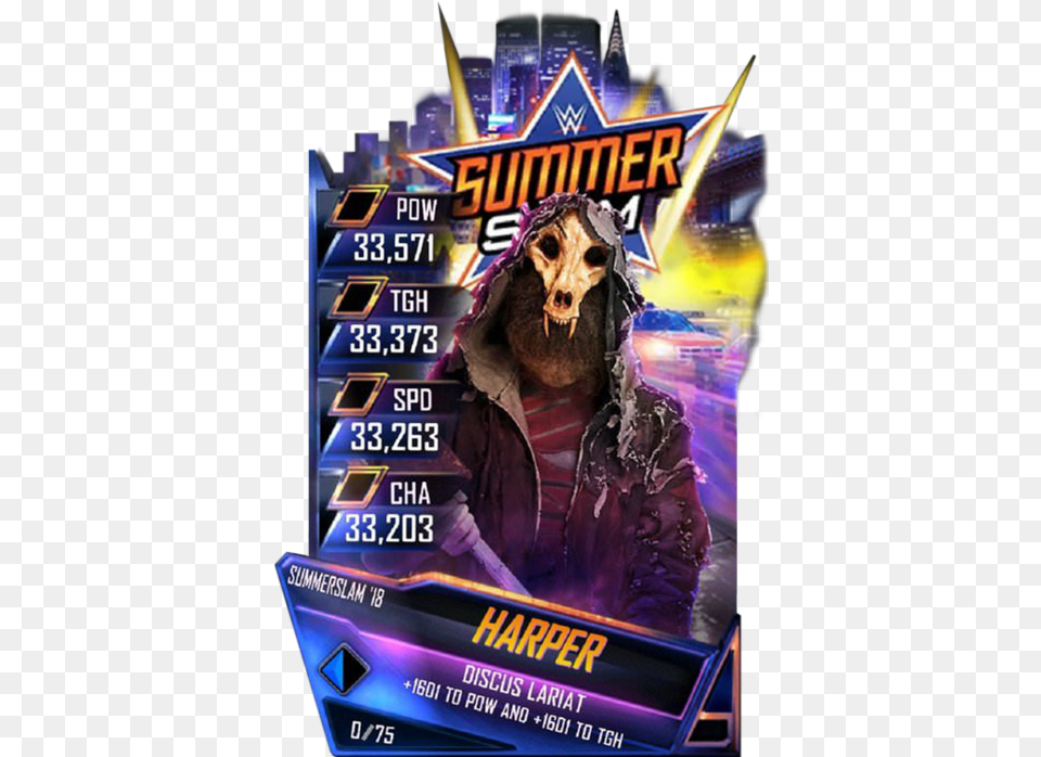 Wwe Supercard Summerslam 18 Cards, Advertisement, Poster, Adult, Male Png Image