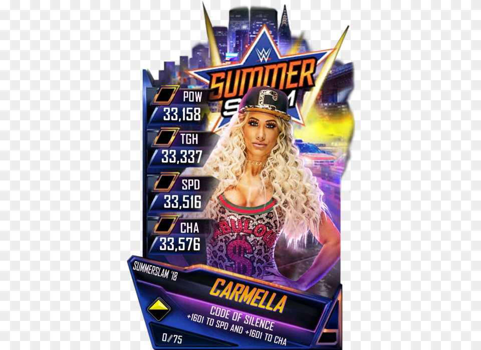 Wwe Supercard Summerslam 18 Cards, Adult, Advertisement, Female, Person Free Png Download